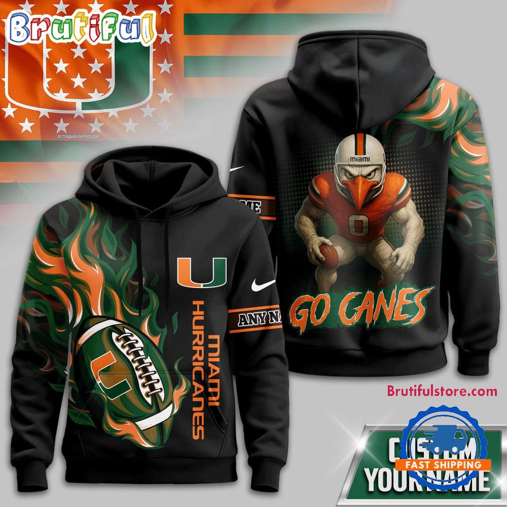 Miami Hurricanes NCAA Victory Flame Personalized Hoodie Shirt