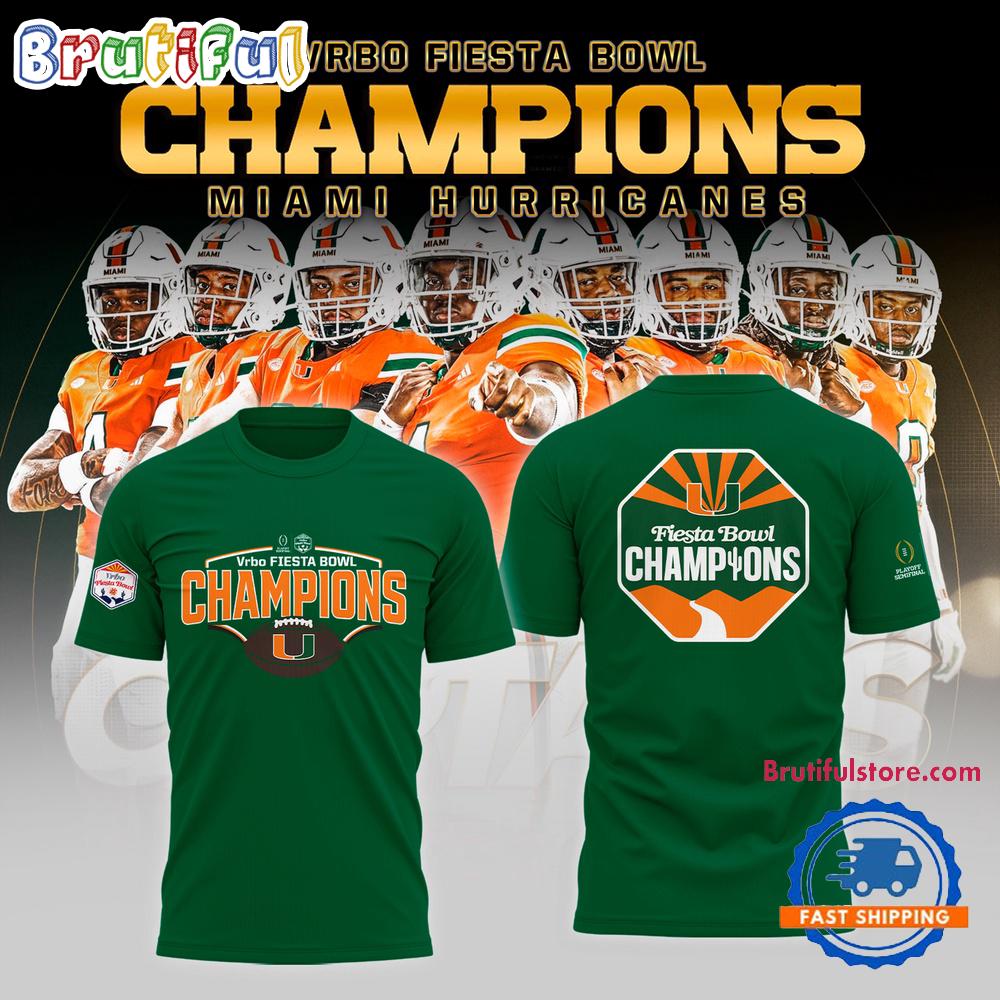 Miami Hurricanes VRBO FIESTA BOWL Champions 2026 Limited Edition Hoodie T-Shirt