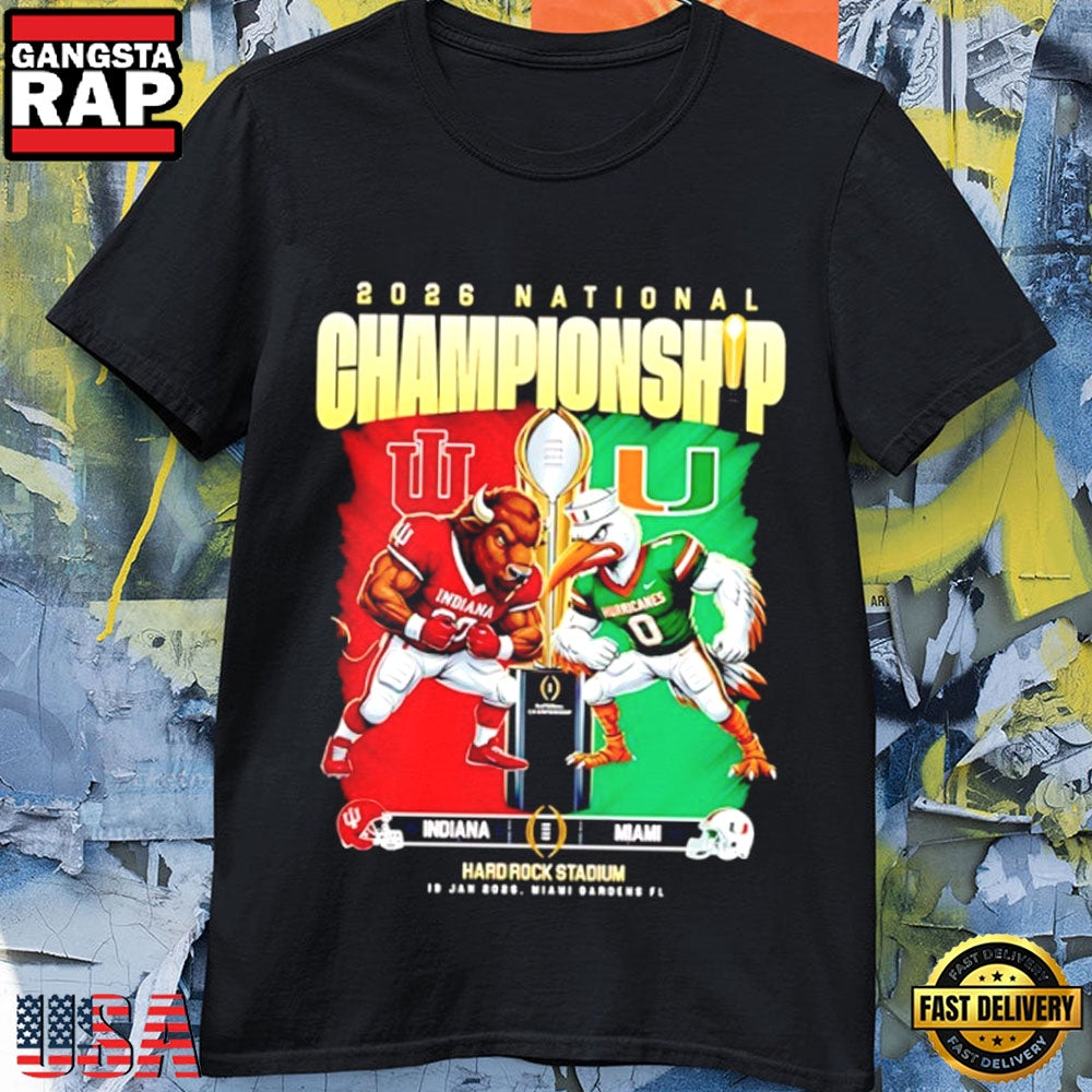 Miami Hurricanes vs Indiana Hoosiers 2026 National Championship Mascot T-Shirt