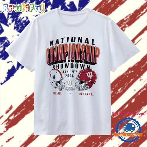 Miami Hurricanes vs Indiana Hoosiers CFP 2026 National Championship Game Matchup helmet T Shirt