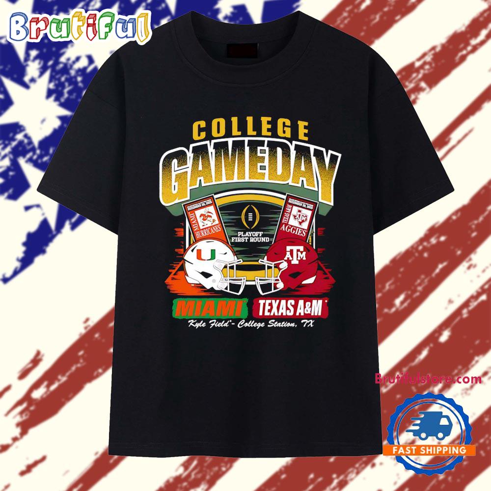 Miami Hurricanes vs Texas A&M Aggies College Football Playoff at Kyle Field vintage T Shirt
