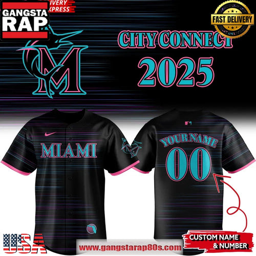 Miami Marlins 2025 City Connect Custom Baseball Jersey Shirt