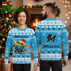 Miami Marlins Baby Yoda Christmas Lights Ugly Christmas Sweater
