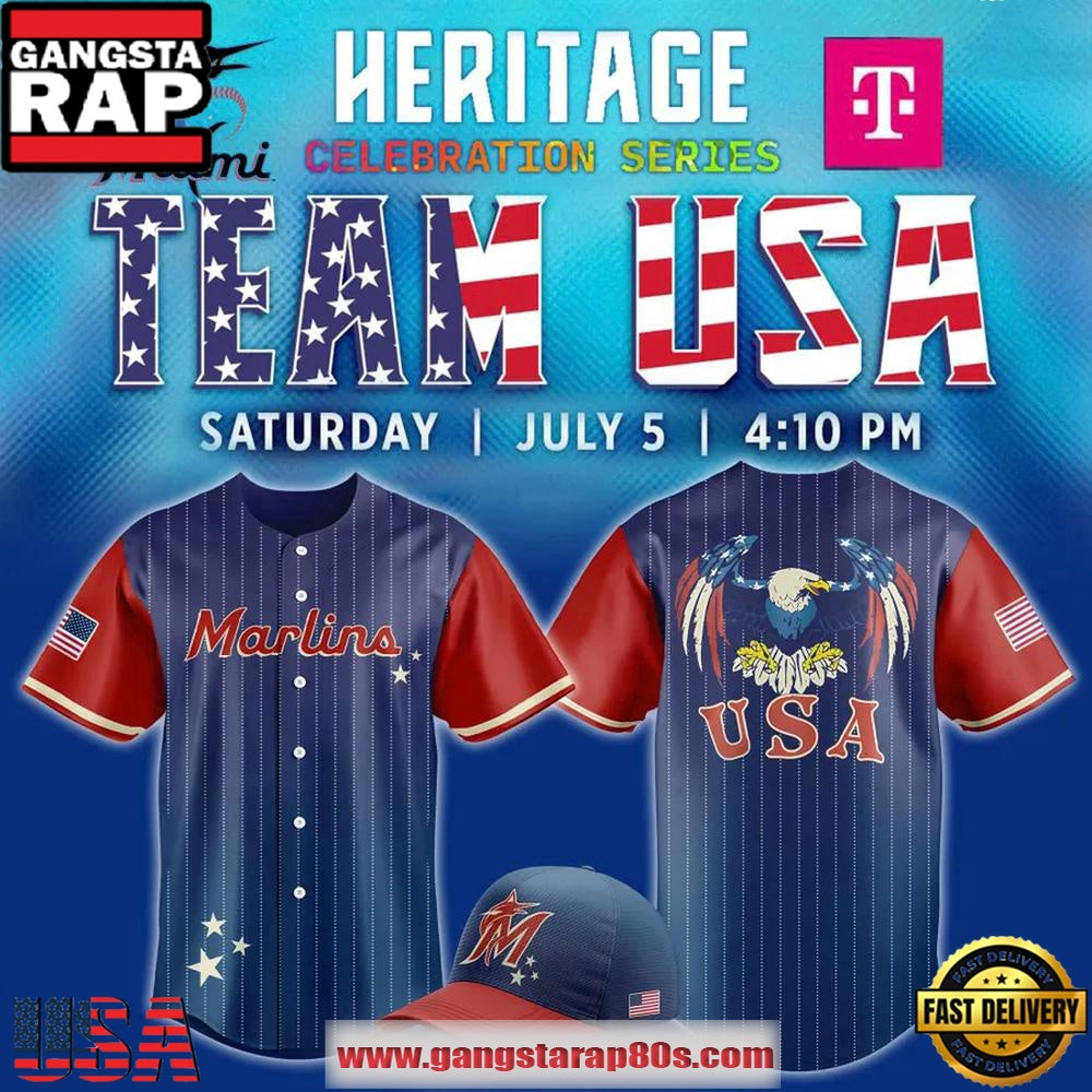 Miami Marlins Celebrate Team USA Night Limited Edition Baseball Jersey Shirt