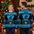 Miami Marlins Custom Name Logo And Baseball Ugly Christmas Sweater