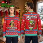 Miami Marlins Grinch Santa Hat Foundation Ugly Christmas Sweater