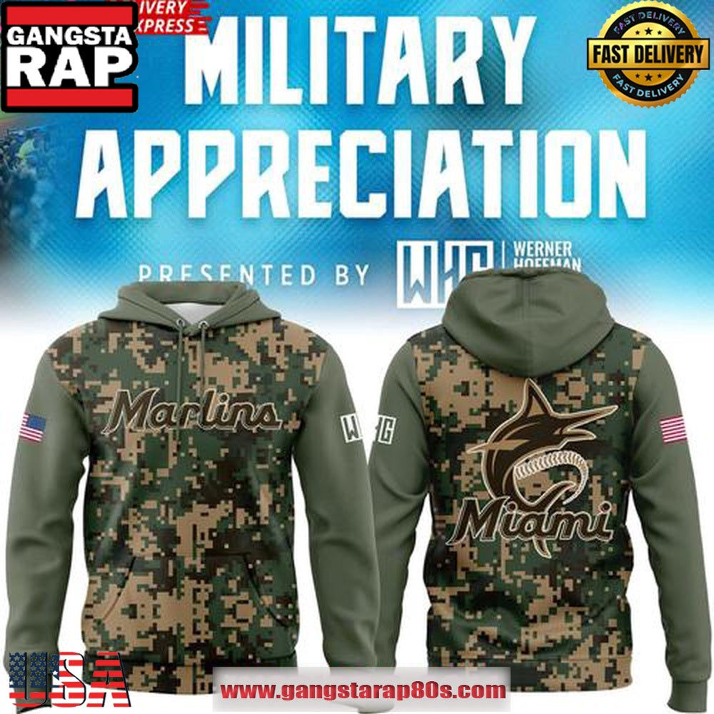 Miami Marlins Military Appreciation 2025 Unisex Hoodie