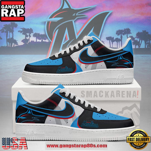 Miami Marlins MLB Trending Sneakers Air Force 1 Low Top Shoes