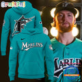 Miami Marlins Teal Alternate Stadium Hoodie T-Shirt