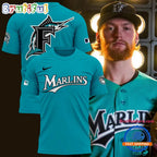 Miami Marlins Teal Alternate Stadium Hoodie T-Shirt