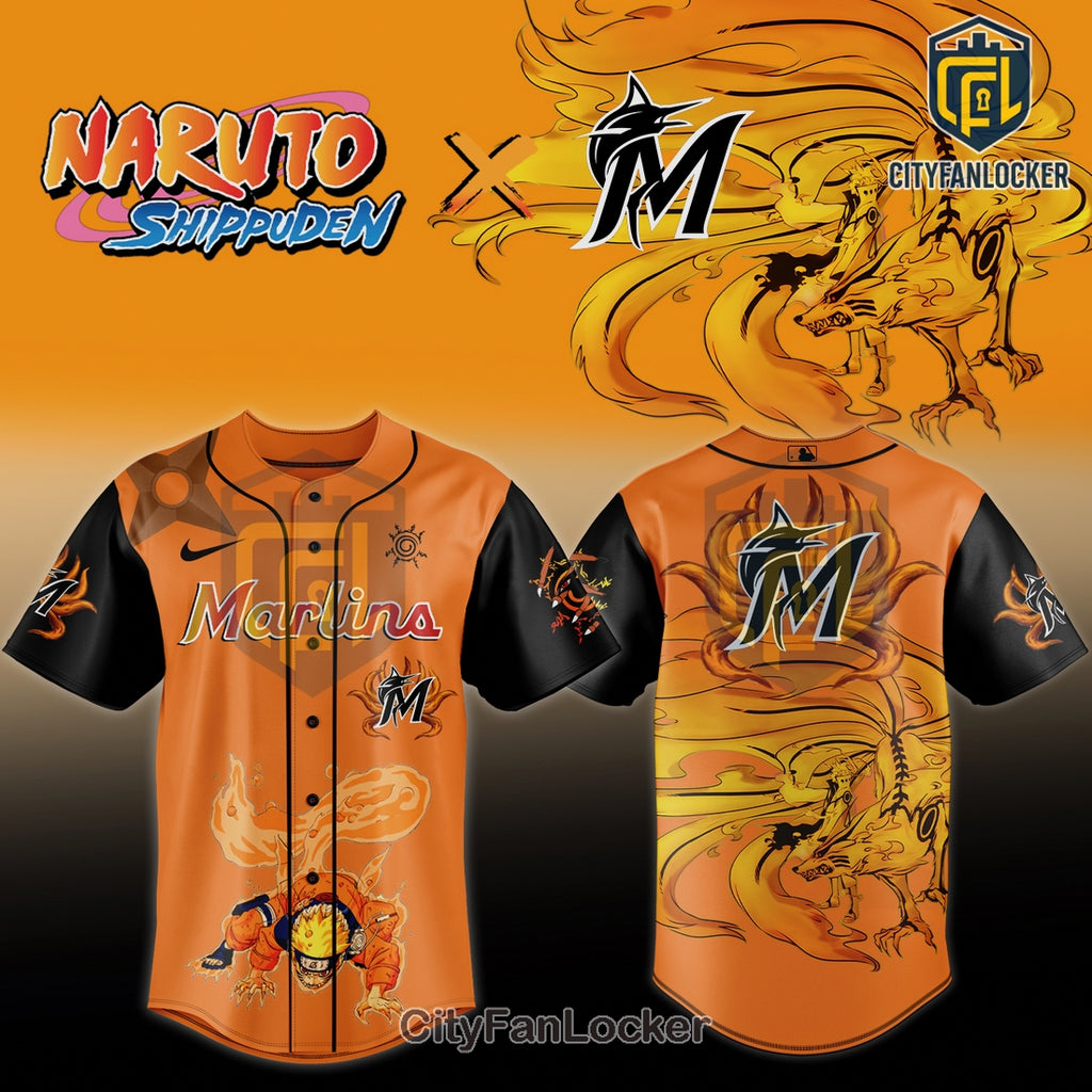 Miami Marlins x Naruto Shippuden Graphic Baseball Jersey