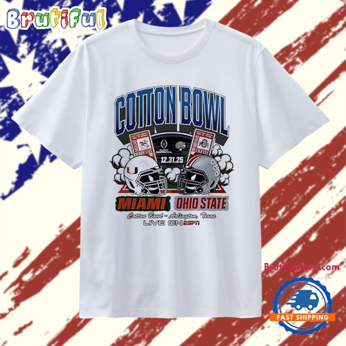 Miami vs Ohio State 2025 Cotton Bowl Matchup Helmet T Shirt