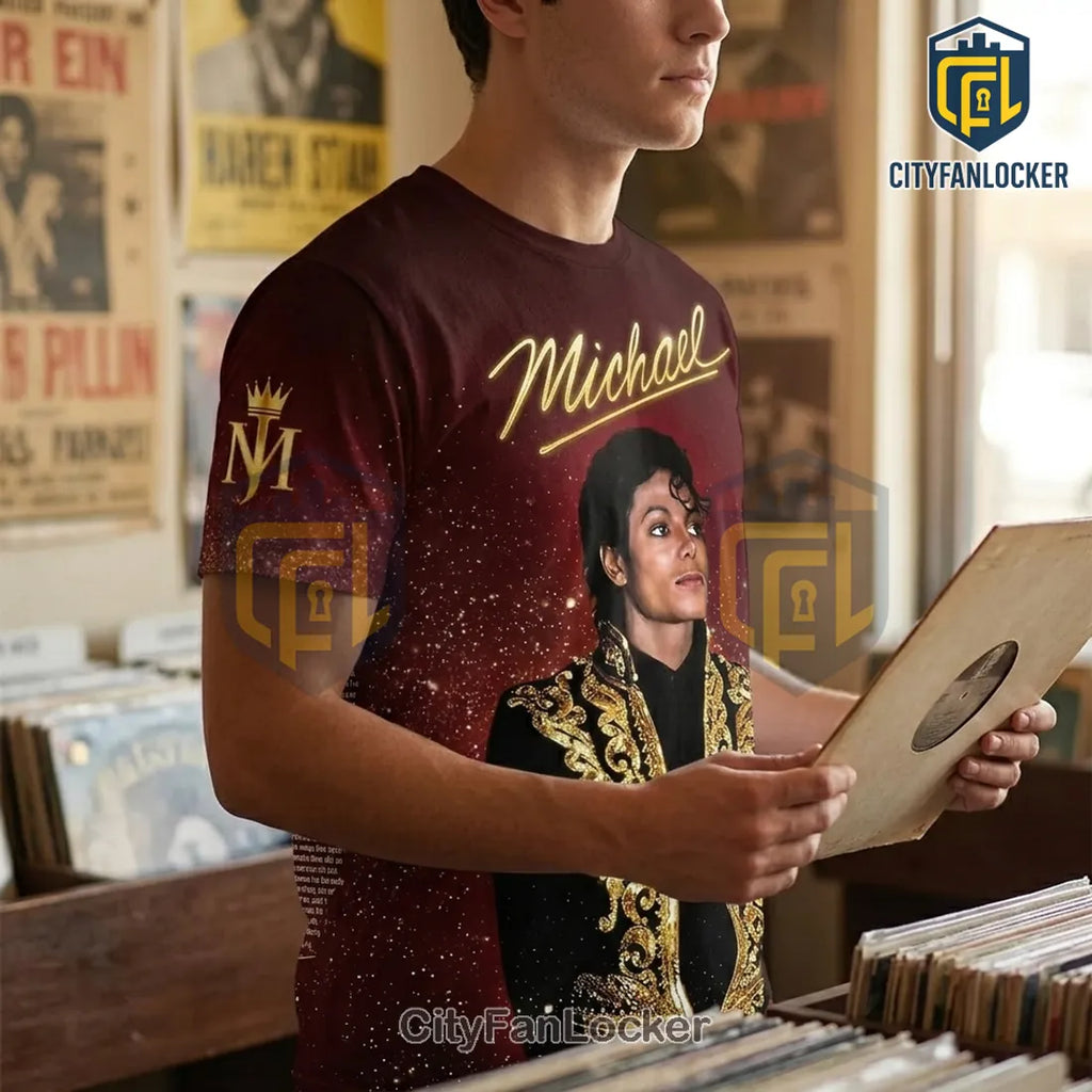 Michael Jackson We Are The World Burgundy T-Shirt