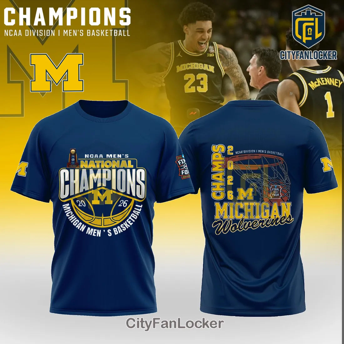 Michigan Men’s Basketball 2026 National Champions Fan Apparel T-Shirt
