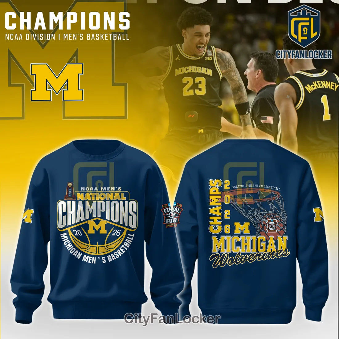 Michigan Men’s Basketball 2026 National Champions Fan Apparel T-Shirt