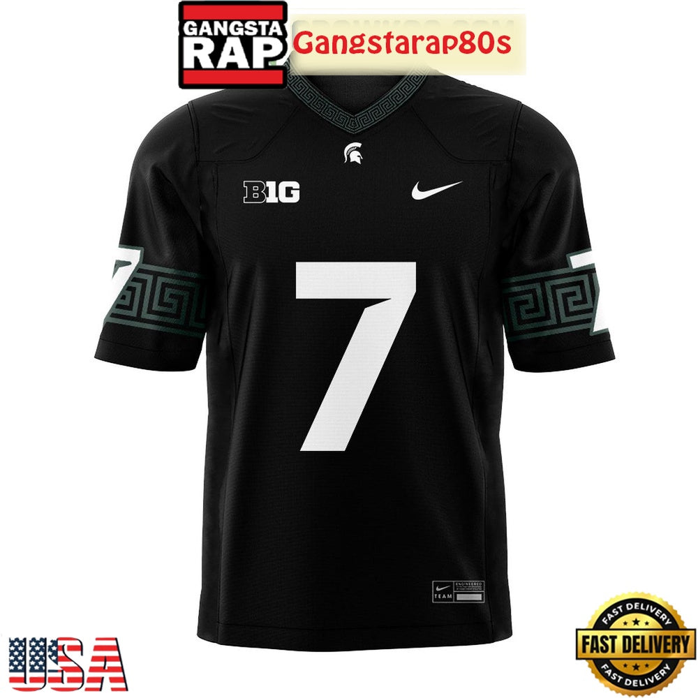 Michigan State Black Spartans Uniform Football Jersey
