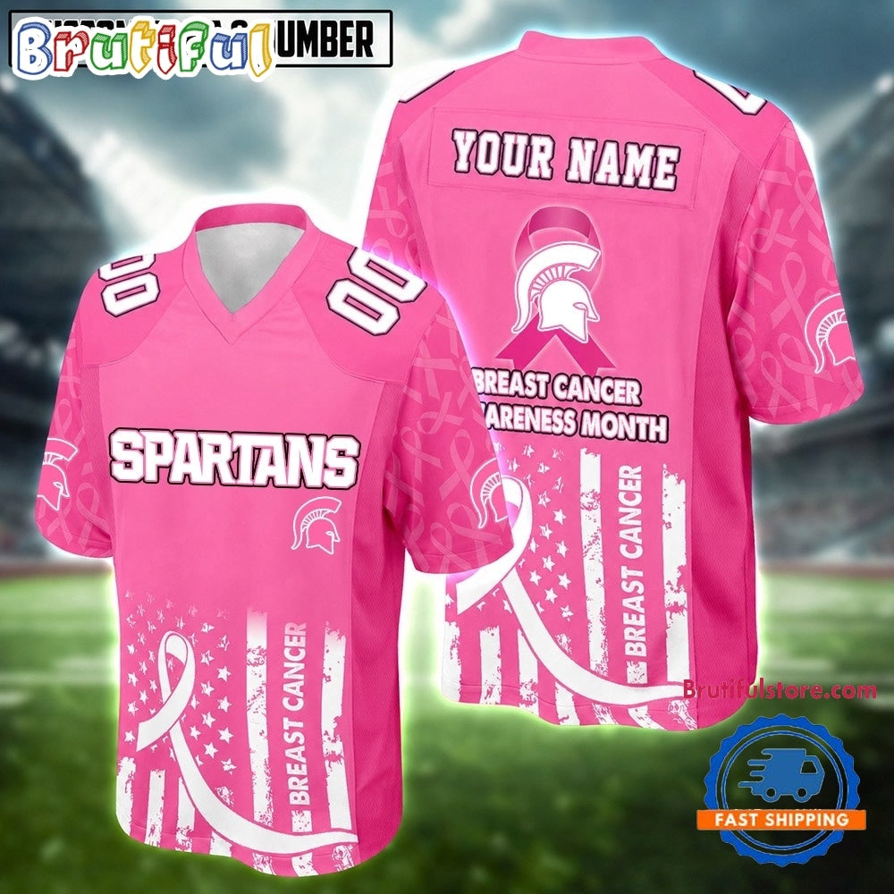 Michigan State Spartans NCAA Breast Cancer Awareness Month 2026 Football Jersey