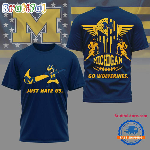 Michigan Wolverines 2025 NCAA Just Hate Us Limited 3D Shirt