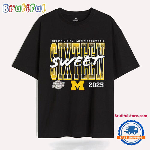 Michigan Wolverines 2025 NCAA Men’s Basketball Tournament March Madness Sweet 16 T Shirt