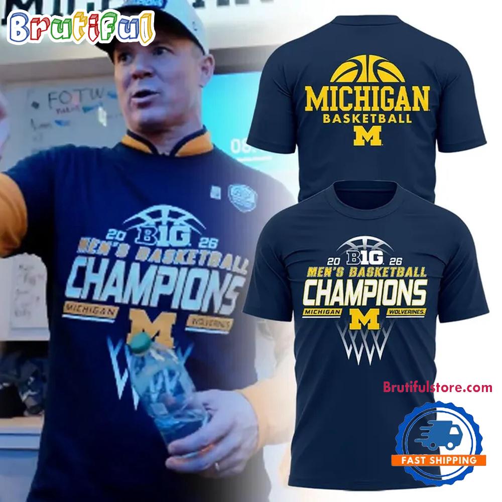 Michigan Wolverines 2026 Big Ten Men’s Basketball Regular Season Champions Limited T Shirt
