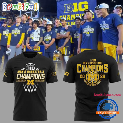 Michigan Wolverines 2026 Big Ten Men’s Basketball Regular Season Champions New Design T Shirt