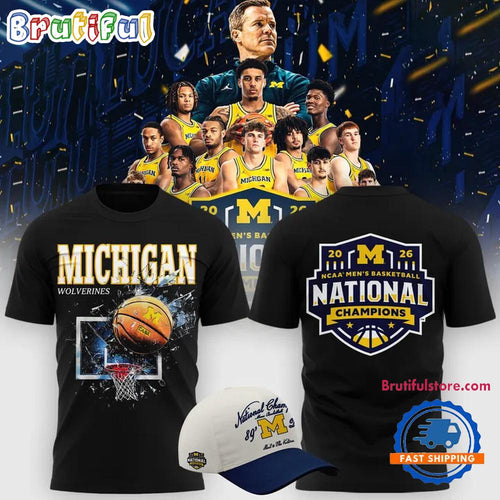 Michigan Wolverines 2026 NCAA Men’s Basketball National Champions New Design Black T Shirt