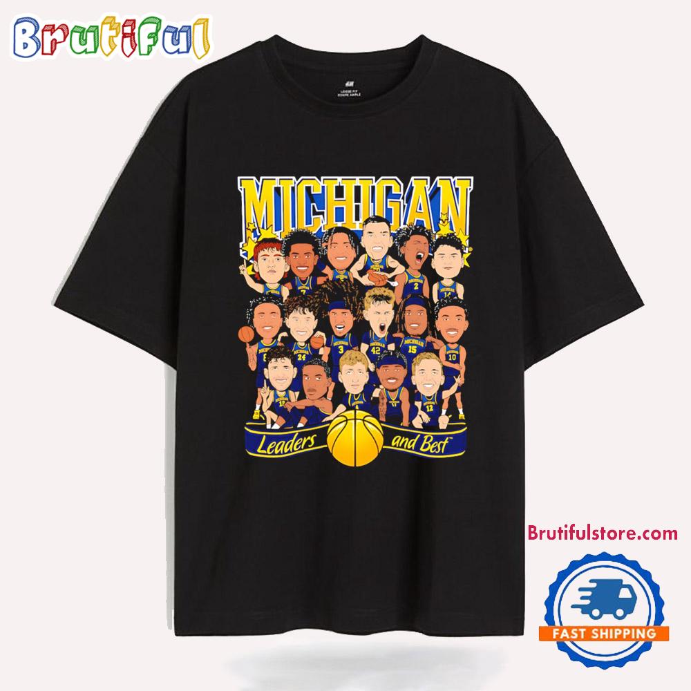 Michigan Wolverines Basketball Leaders and Best Caricature T Shirt