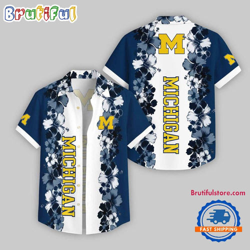 Michigan Wolverines Flower Pattern Summer Beach Aloha Hawaii Shirt