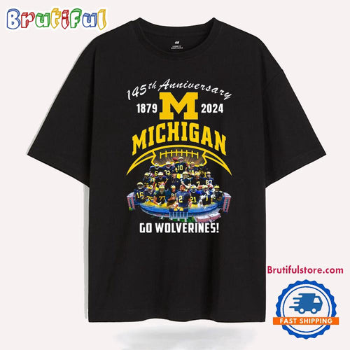 Michigan Wolverines Football 145th Anniversary 1879-2024 Go Wolverines T Shirt