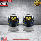 Michigan Wolverines Go Blue Custom Custom Air Force 1 Sneakers Shoes