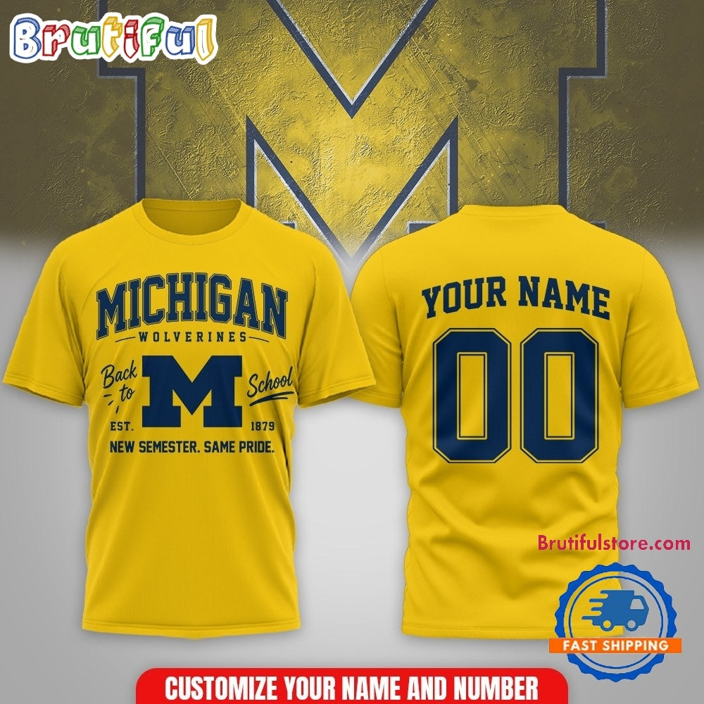 Michigan Wolverines NCAA Campus Pride Back to School 2026 Personalized 3D Shirt