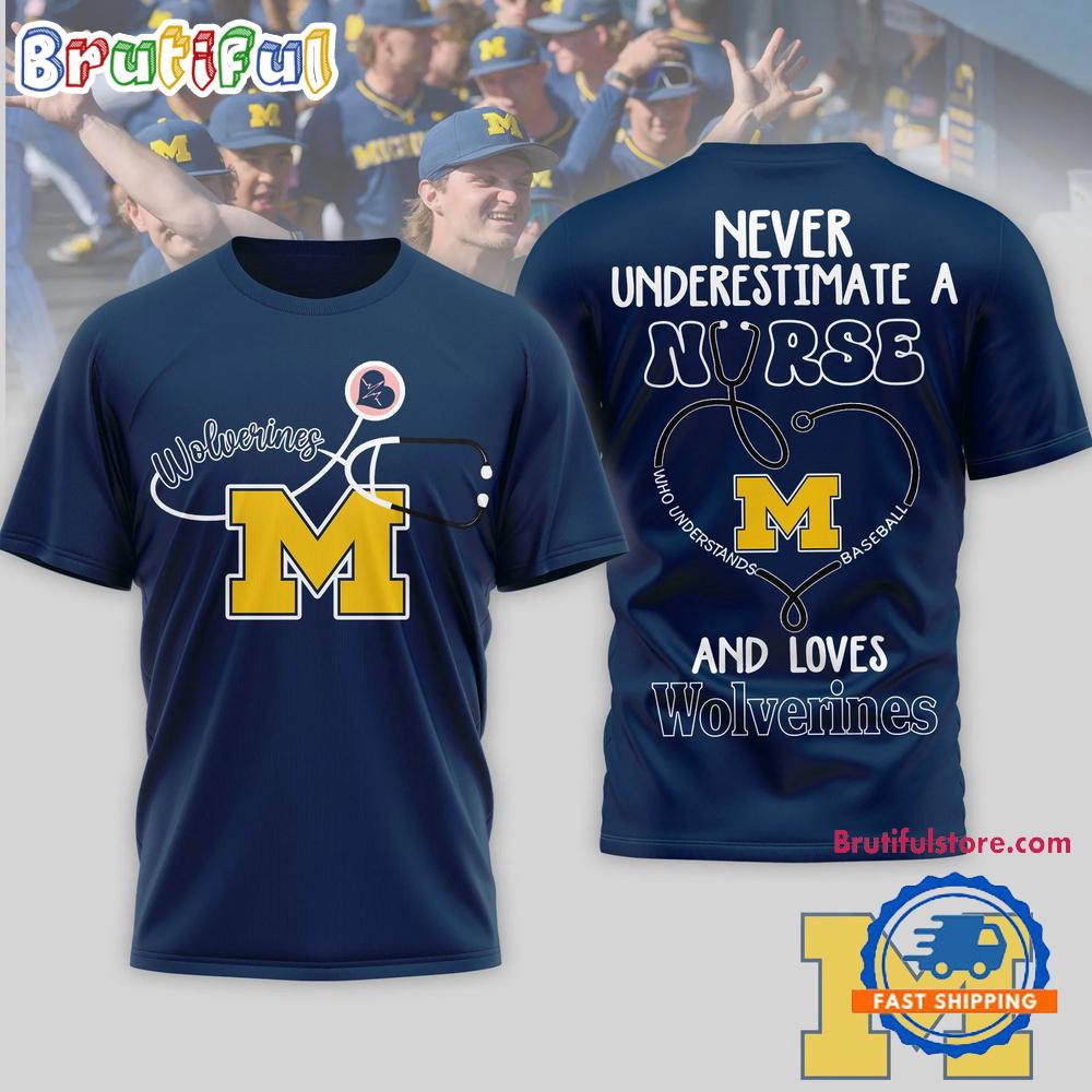 Michigan Wolverines NCAA Game Day Nurse Limited 3D T Shirt