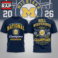 Michigan Wolverines NCAA Road to Glory 2026 Football Champions 3D Shirt