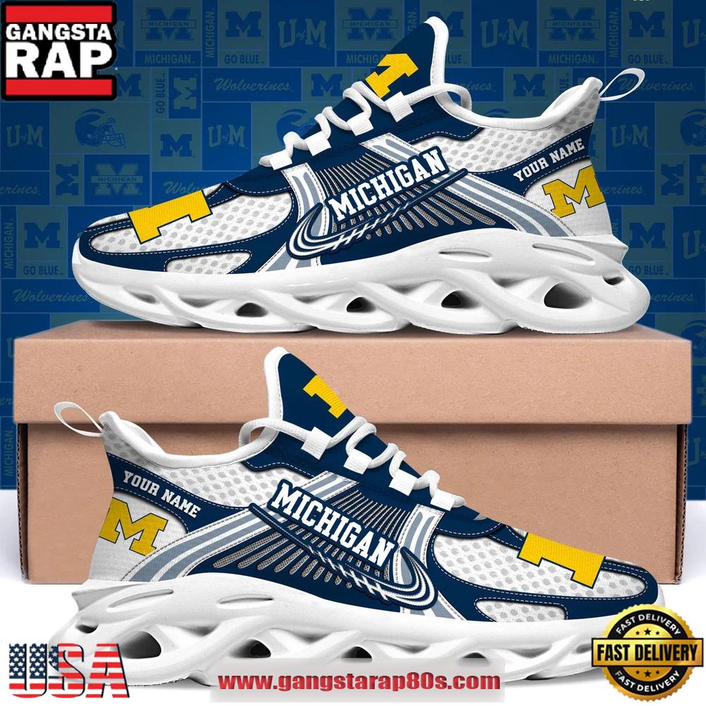 Michigan Wolverines Personalized Clunky Sneaker Max Soul Shoes