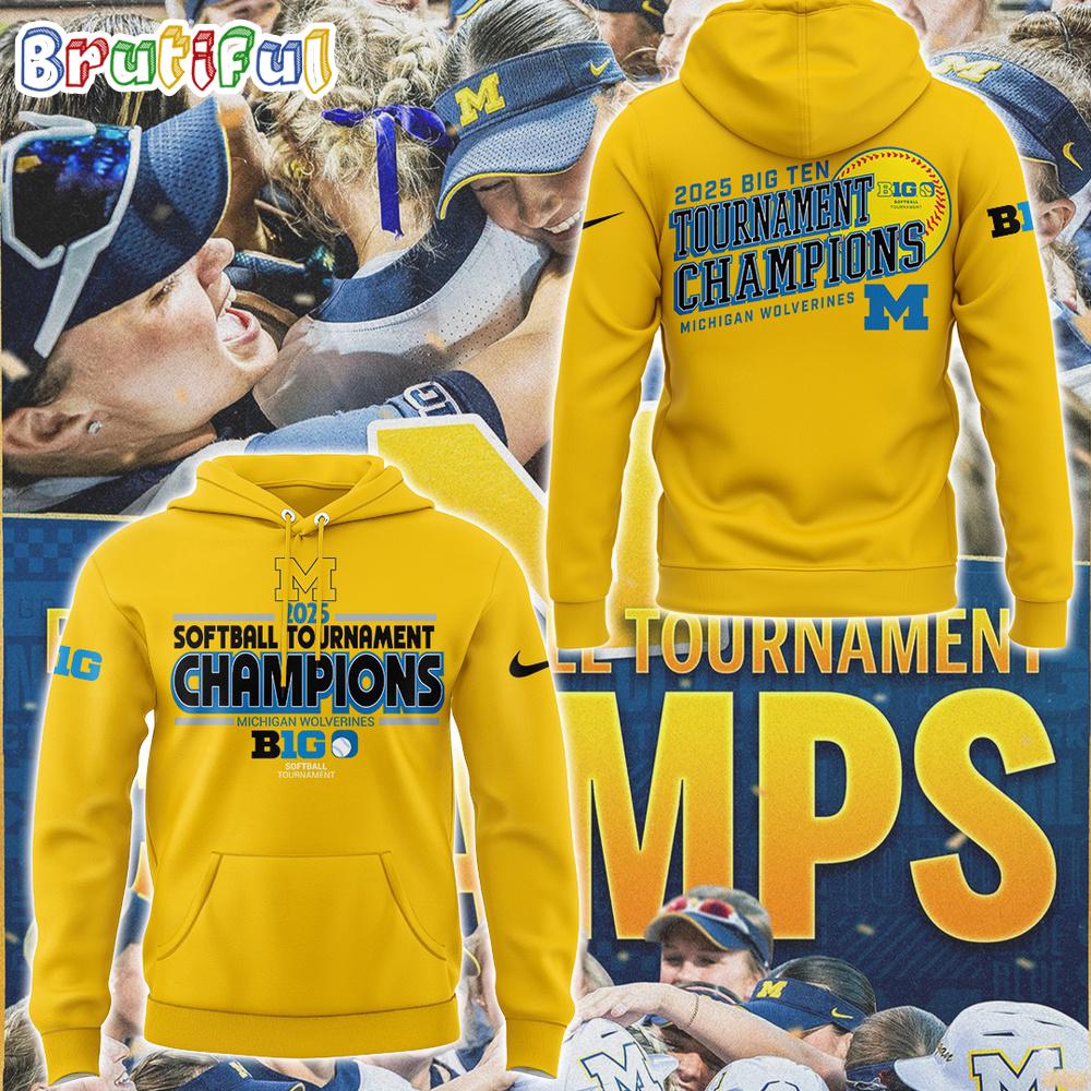 Michigan Wolverines Softball 2025 Big Ten Tournament Champions 3D Printed Hoodie