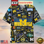 Michigan Wolverines Solgan Let’s Go Blue True Fan Spirit Custom Name Aloha Hawaiian Shirt