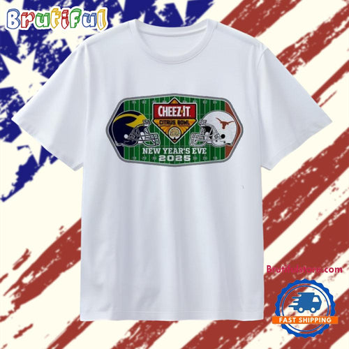 Michigan Wolverines vs Texas Longhorns New Year’s Eve 2025 Citrus Bowl 2-Team logo T Shirt