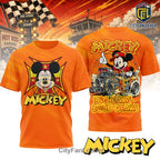 Mickey Mouse Big Ears Loud Gears Hot Rod Orange Shirt
