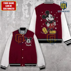 Mickey Mouse Burgundy Personalized Baseball Jacket