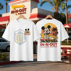 Mickey Mouse California Burger Logo White T-Shirt