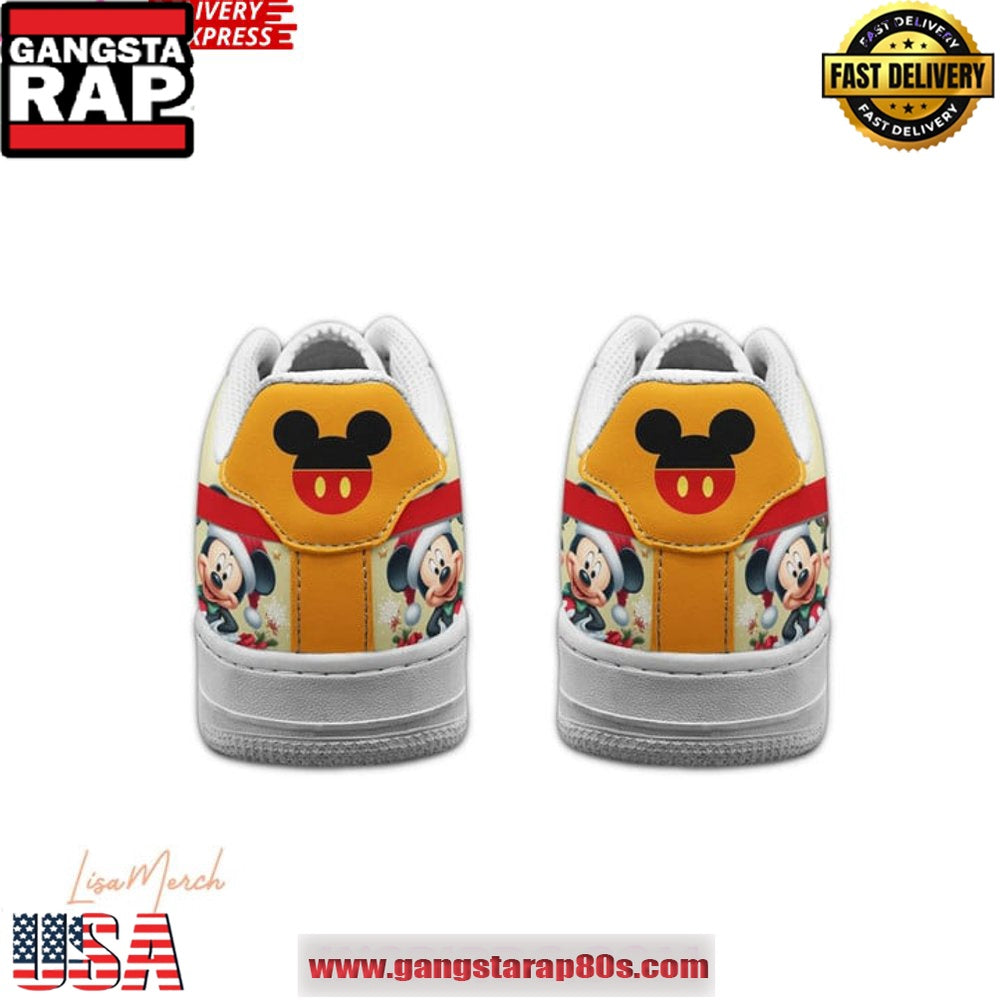 Mickey Mouse Merry Christmas Limited Edition Air Force 1 Running Sneakers Shoes