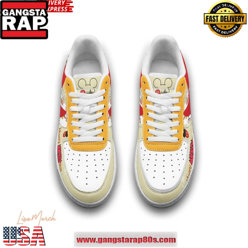 Mickey Mouse Merry Christmas Limited Edition Air Force 1 Running Sneakers Shoes