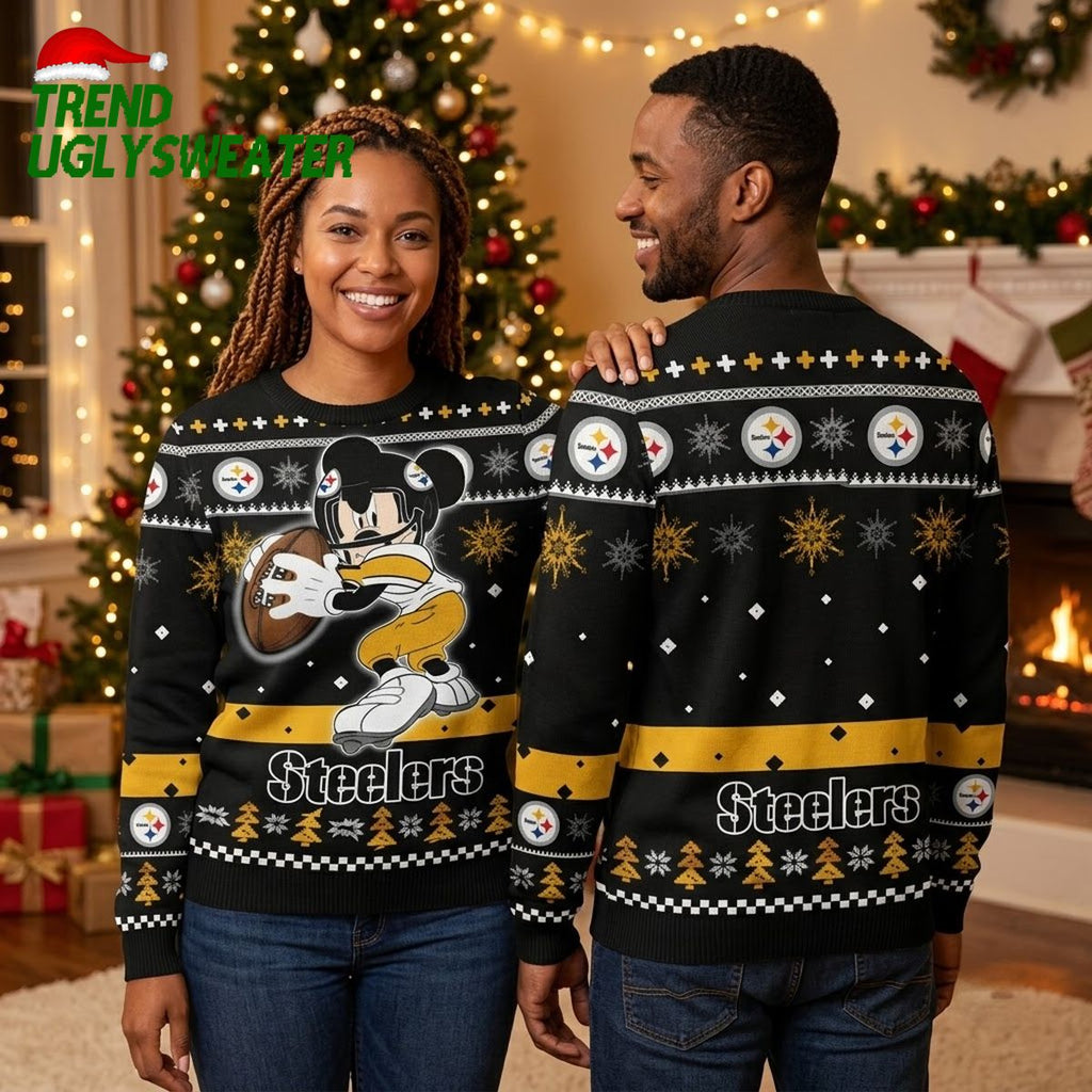 Mickey Mouse Pittsburgh Steelers Ugly Christmas Sweater One Design