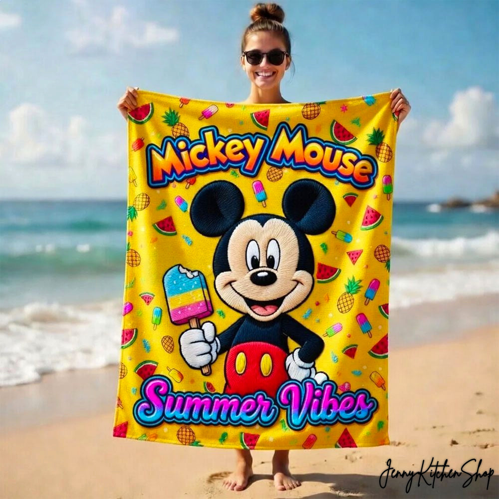 Mickey Mouse Summer Vibes For Kids Beach Towel