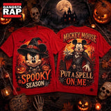 Mickey Mouse Witch Hat And Vampire Cape Spooky Halloween 3D Shirt , Music Trending 3D Shirt