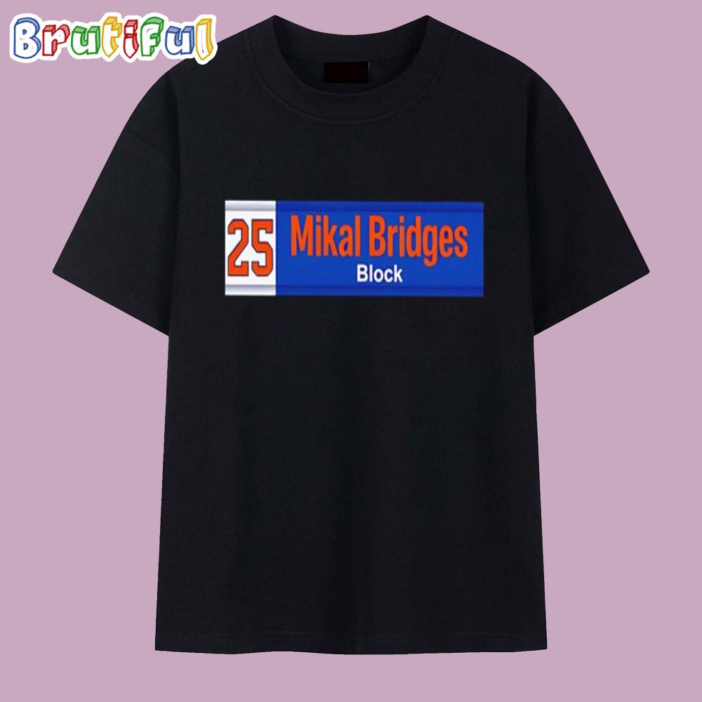 Mikal Bridges Block NY Knicks T Shirt