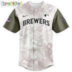 Milwaukee Brewers 2025 Armed Forces Day Baseball Jersey
