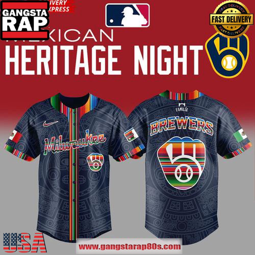 Milwaukee Brewers 2025 Mexican Heritage Night Special Baseball Jersey Shirt