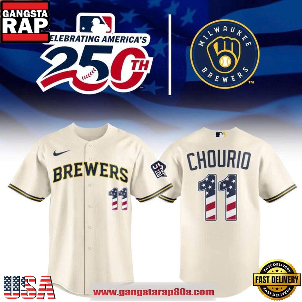 Milwaukee Brewers 2026 Celebrating USA 250 Custom Baseball Jersey
