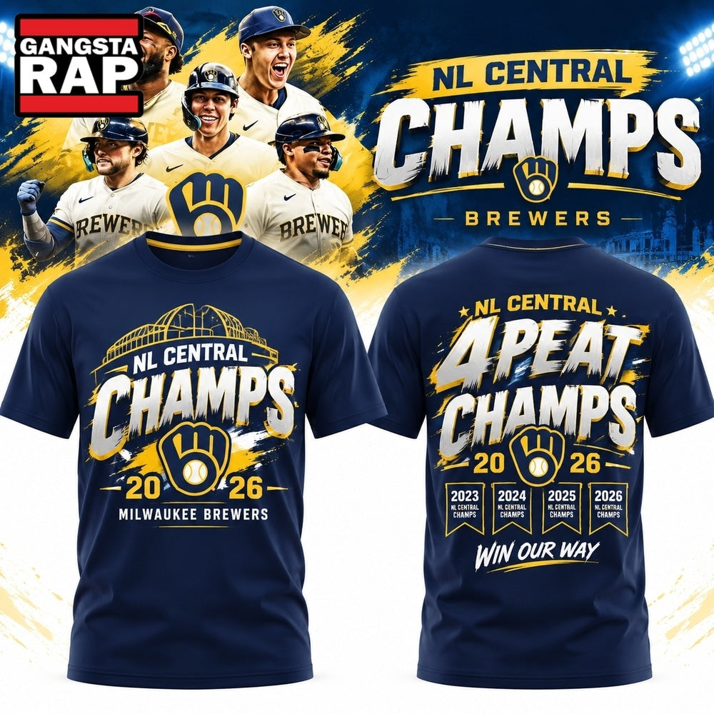Milwaukee Brewers 2026 NL Central Division Champions 3D Shirt